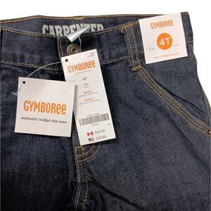 NWT Gymboree Adjustable Waist Carpenter Jeans 4T Indigo Blue 100% Cotton Pants
